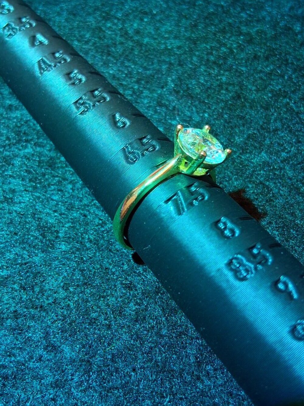2 CT Round Moissanite Solitaire Ring Yellow Gold Vermeil S925 Size 7 - Picture 9 of 11